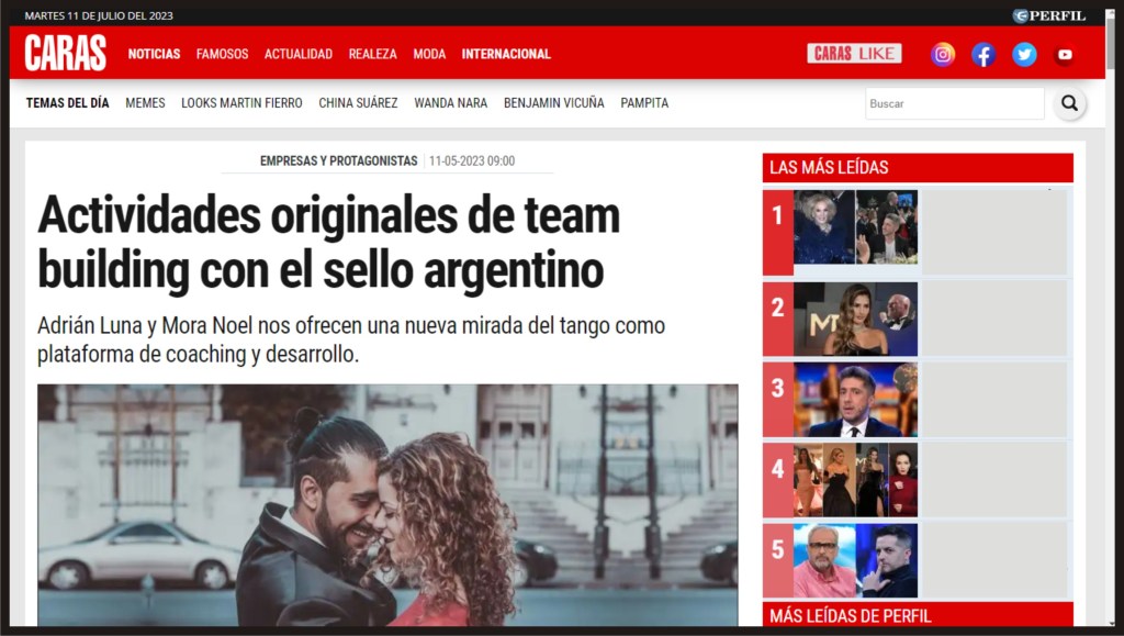 Caras Tango teambuilding - Press