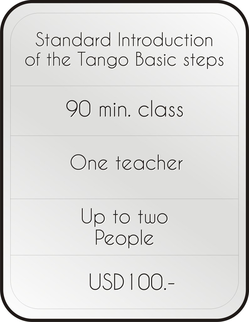 Tango prices cost
90 minutes class - 2025