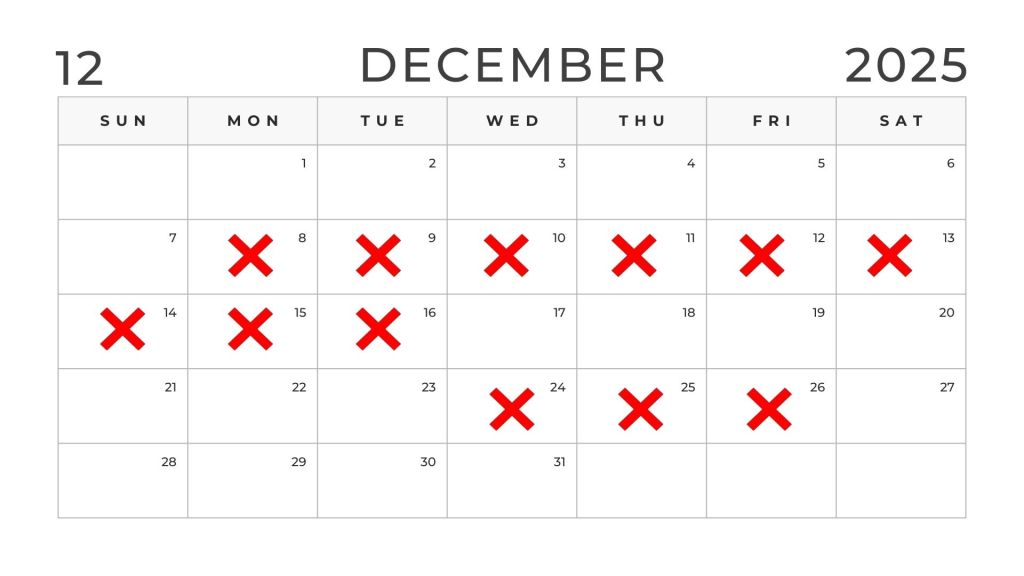 Tango classes in Buenos Aires
availability - Calendar December 2025